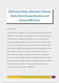 HESI Case Study&colon; Alzheimer's Disease &lpar;Early Onset&rpar; Exam Questions and Answers 100&percnt; Pass