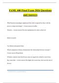 FAML 400 Final Exam 2026 Questions and Answers