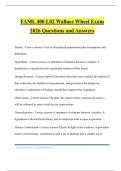 FAML 400 L02 Wallace Wheel Exam 2026 Questions and Answers