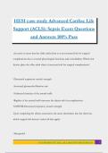 HESI case study Advanced Cardiac Life Support &lpar;ACLS&rpar;&colon; Sepsis Exam Questions and Answers 100&percnt; Pass