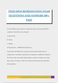 PEDS HESI REMEDIATION EXAM QUESTIONS AND ANSWERS 100&percnt; PASS