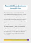 Pediatric HESI Exam Questions and Answers 100&percnt; Pass
