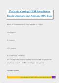 Pediatric Nursing HESI Remediation Exam Questions and Answers 100&percnt; Pass