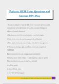 Pediatric HESI Exam Questions and Answers 100&percnt; Pass