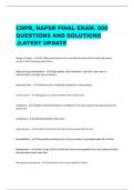 CNPR&comma; NAPSR FINAL EXAM&period; 500  QUESTIONS AND SOLUTIONS  &period;&vert;LATEST UPDATE 