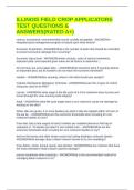 ILLINOIS FIELD CROP APPLICATORS TEST QUESTIONS & ANSWERS&lpar;RATED A&plus;&rpar;