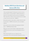 Mobility HESI Exam Questions and Answers 100&percnt; Pass