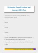 Delegation Exam Questions and Answers 100&percnt; Pass