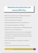Delegation Exam Questions and Answers 100&percnt; Pass