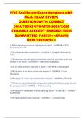 NYC Real Estate Exam Questions with Math EXAM REVIEW QUESTIONSWITH CORRECT SOLUTIONS UPDATED 2025&sol;2026 SYLLABUS ALREADY GRADED&excl;&excl;100&percnt; GUARANTEED PASS&excl;&excl;&excl;<<BRAND NEW VERSION>>