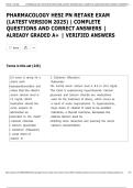 Pharmacology HESI PN Retake Exam &lpar;Latest 2025&rpar; &vert; Verified Questions & Answers &vert; Graded A&plus;