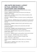 JMU NUTR 280 EXAM 1 LATEST ACTUAL VERIFIED STUDY QUESTIONS AND ANSWERS