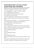 NUTR 280 EXAM 2 ACTUAL STUDY QUESTIONS AND ANSWERS