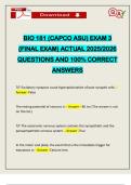 BIO 181 &lpar;CAPCO ASU&rpar; EXAM 3 &lpar;FINAL EXAM&rpar; ACTUAL 2025&sol;2026 QUESTIONS AND 100&percnt; CORRECT ANSWERS