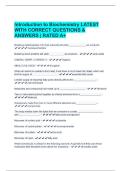 Introduction to Biochemistry LATEST  WITH CORRECT QUESTIONS &  ANSWERS &vert; RATED A&plus;