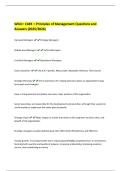 WGU&colon;&colon; C483 &colon;&colon; Principles of Management Questions and  Answers &lpar;2025&sol;2026&rpar; 