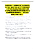 NYC HIGH PRESSURE STEAM EXAM REVIEW QUESTIONSWITH CORRECT SOLUTIONS UPDATED 2025&sol;2026 SYLLABUS ALREADY GRADED&excl;&excl;100&percnt; GUARANTEED PASS&excl;&excl;&excl;<<BRAND NEW VERSION>>