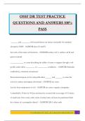 OSSF DR TEST PRACTICE QUESTIONS AND ANSWERS 100&percnt; PASS