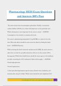 Pharmacology HESI Exam Questions and Answers 100&percnt; Pass