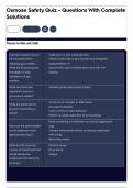Osmose Safety Quiz - Questions With Complete Solutions