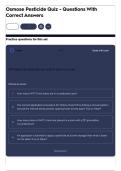 Osmose Pesticide Quiz - Questions With Correct Answers