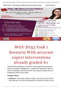WGU D253 Task 1 Scenario With accurate expert interventions already graded A&plus;