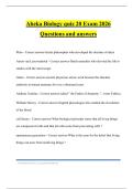 Abeka Biology quiz 20 Exam 2026 Questions and answers
