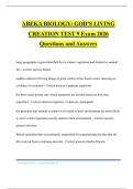 ABEKA BIOLOGY&colon; GOD'S LIVING CREATION TEST 9 Exam 2026 Questions and Answers