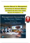Solution Manual for Management Accounting for Decision Makers&colon; 11th Edition By Peter Atrill&comma; Eddie McLaney&comma; 2024 All Chapters 1 - 12&comma; Verified Newest Version