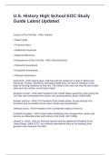 U&period;S&period; History High School EOC Study Guide Latest Updated