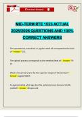MID-TERM RTE 1523 ACTUAL 2025&sol;2026 QUESTIONS AND 100&percnt; CORRECT ANSWERS