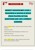 NEWEST 2025&sol;2026 MAT LEVEL 1 READINESS & SHAPES IN SPACE &lpar;PEAK PILATES&rpar; ACTUAL QUESTIONS AND 100&percnt; CORRECT ANSWERS