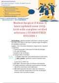 Medical Surgical II Exam II latest updated exam 2025-2026 with complete verified solutions &lpar; GUARANTEED SUCCESS &rpar;