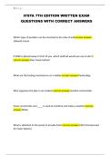IFSTA 7TH EDITION WRITTEN EXAM QUESTIONS WITH CORRECT ANSWERS