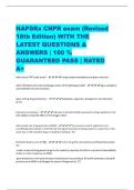 NAPSRx CNPR exam &lpar;Revised  18th Edition&rpar; WITH THE  LATEST QUESTIONS &  ANSWERS &vert; 100 &percnt;  GUARANTEED PASS &vert; RATED  A&plus;