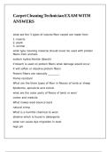 Carpet Cleaning Technician EXAM WITH ANSWERS