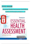 TEST BANK ESSENTIAL HEALTH ASSESSMENT 2nd edition&comma; Janice Thompson 2023&sol;2024&lbrace;chapter1-24&rcub;