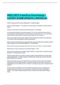 WGU D570 Cognitive Psychology &vert;  LATEST EXAM UPDATE &vert; RATED A&plus;