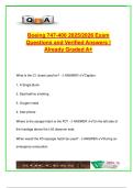 Boeing 747-400 Exam 2025&sol;2026 &ndash; 100&plus; Questions & Verified Answers &vert; Flight Deck&comma; Crew Rest&comma; Emergency Systems&comma; IFE Protocols