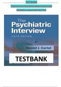 Test Bank for The Psychiatric Interview 5th Edition by Daniel J&period; Carlat&vert;9781975212988&vert; All Chapters&vert; LATEST
