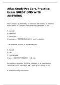 Aflac Study Pre Cert&period; Practice Exam QUESTIONS WITH ANSWERS