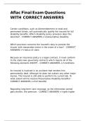 Aflac Final Exam Questions WITH CORRECT ANSWERS&period;