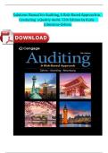Solution Manual for Auditing&colon; A Risk-Based Approach&comma; 12th Edition by Karla Johnstone-Zehms & Audrey Gramling &vert; Verified Solutions &vert; Latest 2025&sol;2026 Update &vert; A&plus; Graded