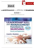 Test Bank for Leadership Roles and Management Functions in Nursing 11th Edition by Carol J Huston&vert;9781975193089&vert; All Chapters 1-25&vert;LATEST