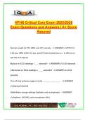 HFHS Critical Care Exam 2025&sol;2026 &ndash; 100&plus; Expert Questions & Answers &vert; Hemodynamics&comma; ECG&comma; ABG&comma; Ventilation Modes&comma; Electrolytes&comma; Meds