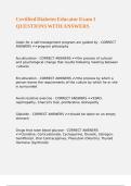 Certified Diabetes Educator Exam 1 QUESTIONS WITH ANSWERS