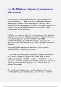 Certified Diabetes Educator Exam questions with answers