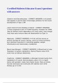 Certified Diabetes Educator Exam 2 questions with answers
