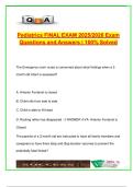 Pediatrics Final Exam &ndash; 2025&sol;2026 &vert; 100&plus; Solved Questions with Rationales &vert; Growth & Development&comma; Immunization&comma; Pediatric Disorders