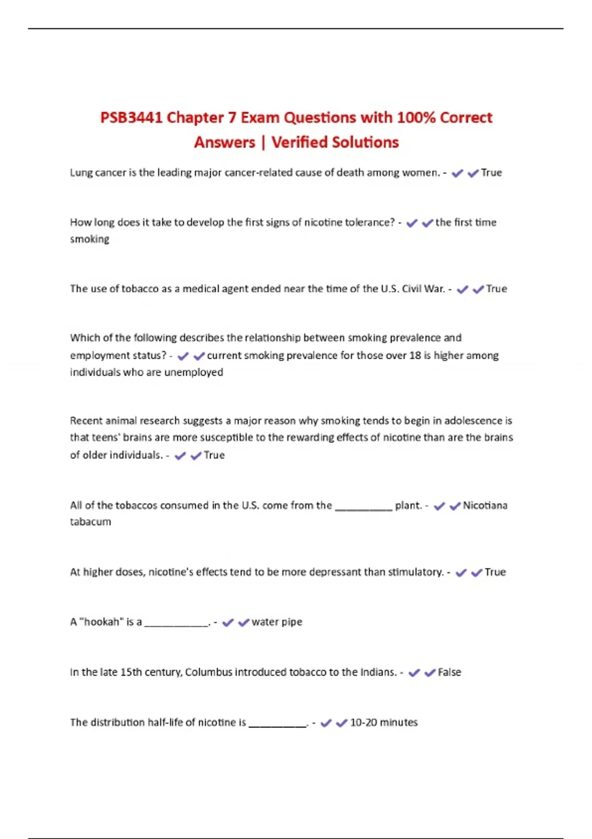 PSB3441 Chapter 7 Exam Questions with 100% Correct Answers | Verified ...